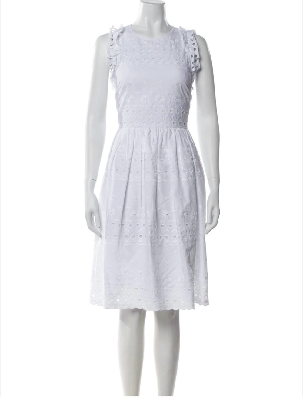 kate spade White Eyelet Sleeveless Midi Dress